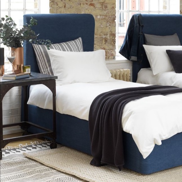 Vintage Crown Crafts Stonewashed Denim Cotton Twin Bedskirt EUC - Picture 7 of 8